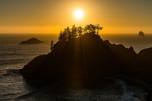 Sea Stacks at Sunset, Samuel H. Boardman State Scenic Corridor, Oregon